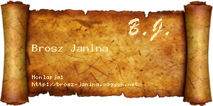 Brosz Janina névjegykártya